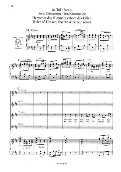 Produktbild: Weihnachtsoratorium, BWV 248, Klavierauszug