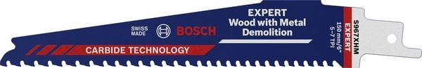 Bosch Accessories 2608900396 EXPERT ‘Wood with Metal Demolition’ S 967 XHM Säbelsägeblatt, 1 Stück Sägeblatt-Länge 150 m
