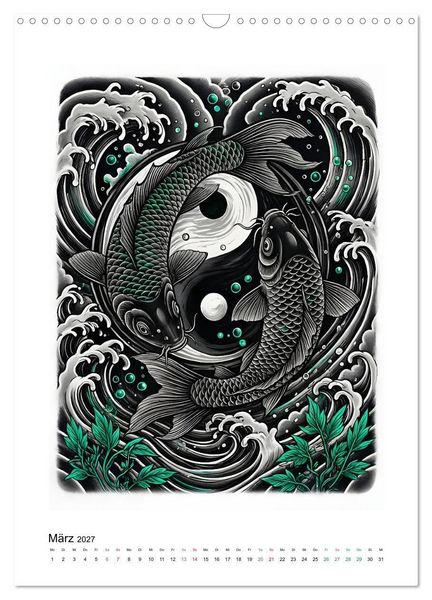 Produktbild: Irezumi - Japans Seele in zwei Farben (Wandkalender 2027 DIN A3 hoch), CALVENDO Monatskalender