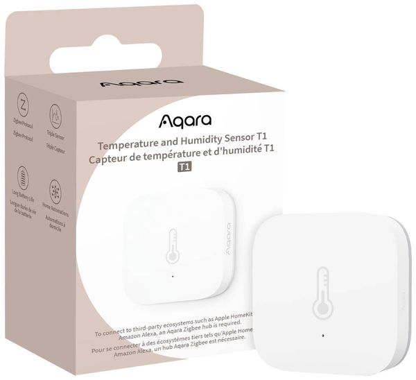 Aqara Temperatursensor und Luftfeuchtesensor TH-S02D Weiß Apple HomeKit, Alexa, Google Home