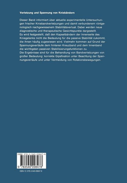Produktbild: Verletzung und Spannung von Knieb&auml;ndern