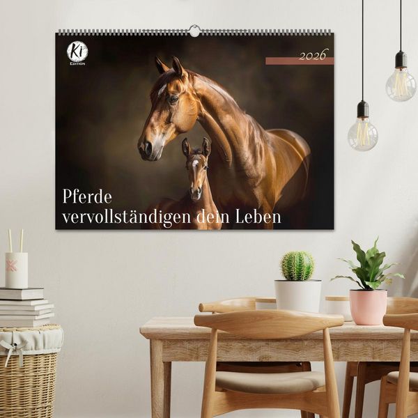 Produktbild: Pferde vervollst&auml;ndigen dein Leben (Wandkalender 2026 DIN A2 quer), CALVENDO Monatskalender