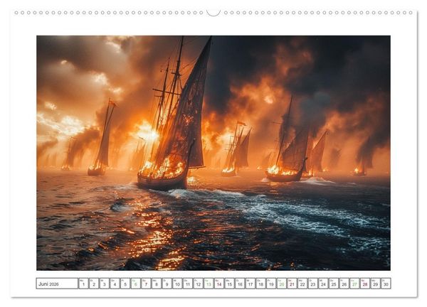 Produktbild: Die Abenteuer der Wikinger (hochwertiger Premium Wandkalender 2026 DIN A2 quer), Kunstdruck in Hochglanz