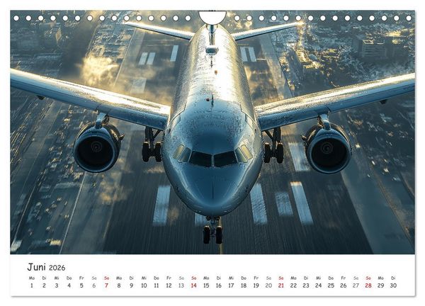 Produktbild: Flugzeugkalender - Die sch&ouml;nsten Passagiermaschinen (Wandkalender 2026 DIN A4 quer), CALVENDO Monatskalender