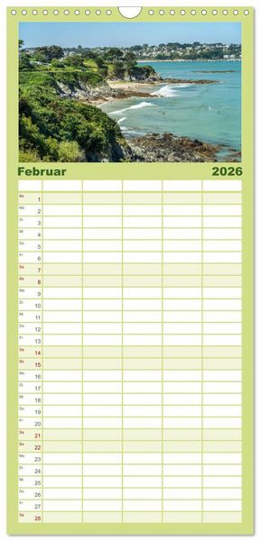 Produktbild: Familienplaner 2026 - Frankreich - die Bretagne mit 5 Spalten (Wandkalender, 21 x 45 cm) CALVENDO
