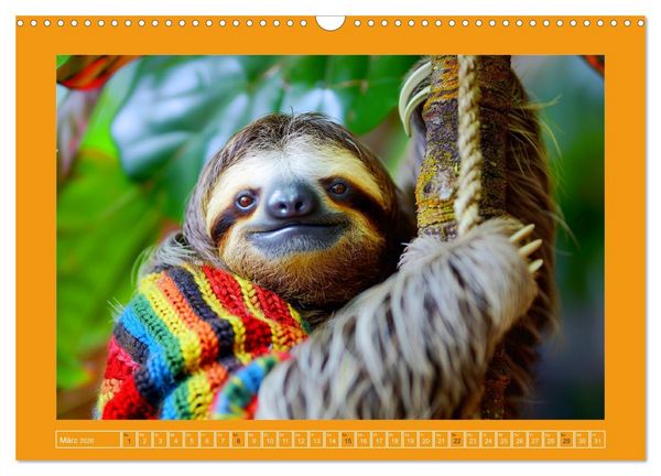 Produktbild: Supermodel Faultier. Professionelles Fotoshooting im Urwald (Wandkalender 2026 DIN A3 quer), CALVENDO Monatskalender