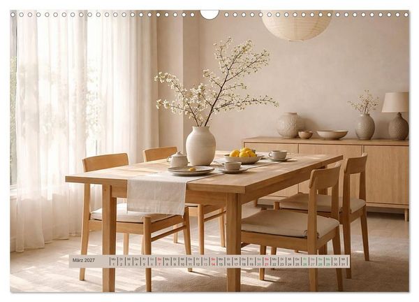 Produktbild: Wohntr&auml;ume &ndash; Minimalistische R&auml;ume voller Ruhe (Wandkalender 2027 DIN A3 quer), CALVENDO Monatskalender
