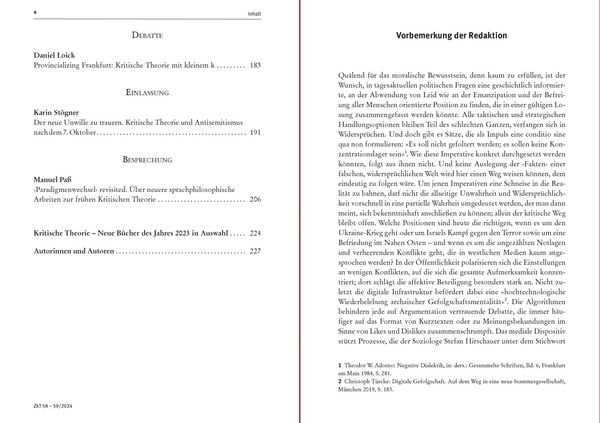 Produktbild: Zeitschrift f&uuml;r kritische Theorie / Zeitschrift f&uuml;r kritische Theorie, Heft 58/59 (2024)