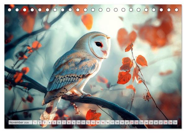 Produktbild: EULEN W&auml;chter des Waldes (Tischkalender 2026 DIN A5 quer), CALVENDO Monatskalender