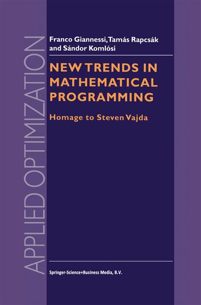 Produktbild: New Trends in Mathematical Programming
