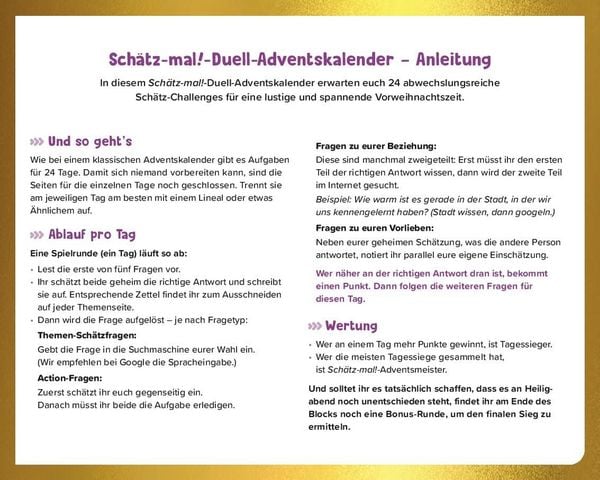Produktbild: Sch&auml;tz mal! Das Adventskalender-Duell