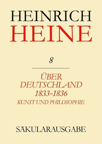 Produktbild: &Uuml;ber Deutschland 1833-1836. Aufs&auml;tze &uuml;ber Kunst und Philosophie