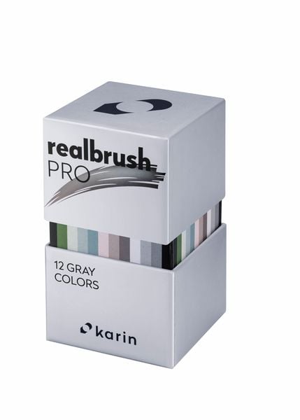Produktbild: KARIN Marker Realbrush PRO Gray Colors, 12er Pinsel Set