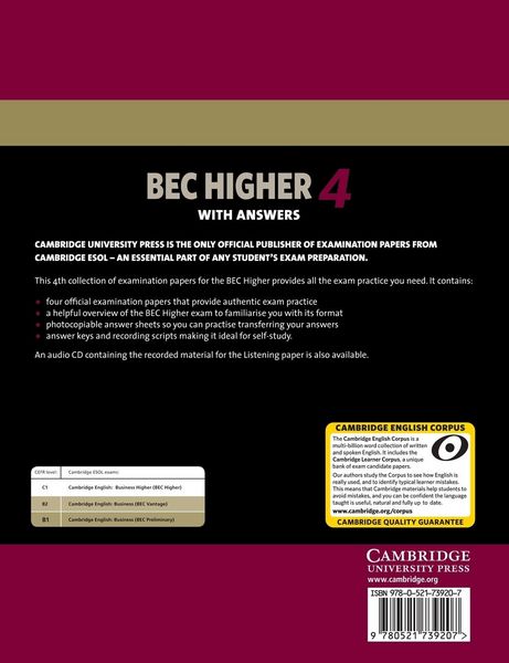 Produktbild: Cambridge BEC 4 Higher with Answers