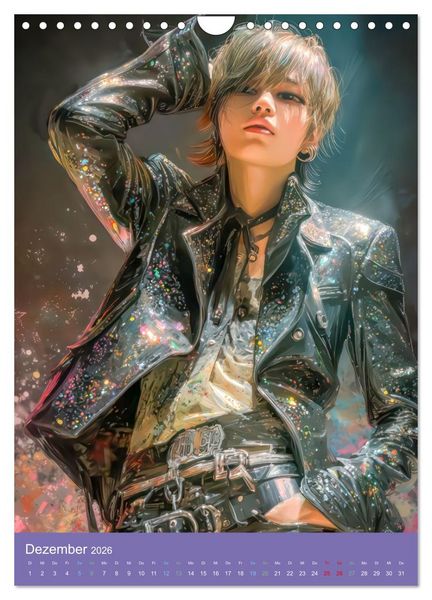 Produktbild: Popstars - Inspiriert vom Mangastil (Wandkalender 2026 DIN A4 hoch), CALVENDO Monatskalender