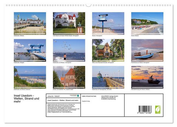 Produktbild: Insel Usedom - Wellen, Strand und mehr (hochwertiger Premium Wandkalender 2026 DIN A2 quer), Kunstdruck in Hochglanz