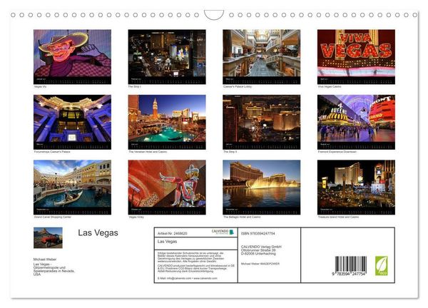 Produktbild: Las Vegas (Wandkalender 2027 DIN A3 quer), CALVENDO Monatskalender