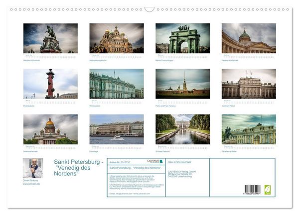 Produktbild: Sankt Petersburg - "Venedig des Nordens" (Wandkalender 2026 DIN A2 quer), CALVENDO Monatskalender
