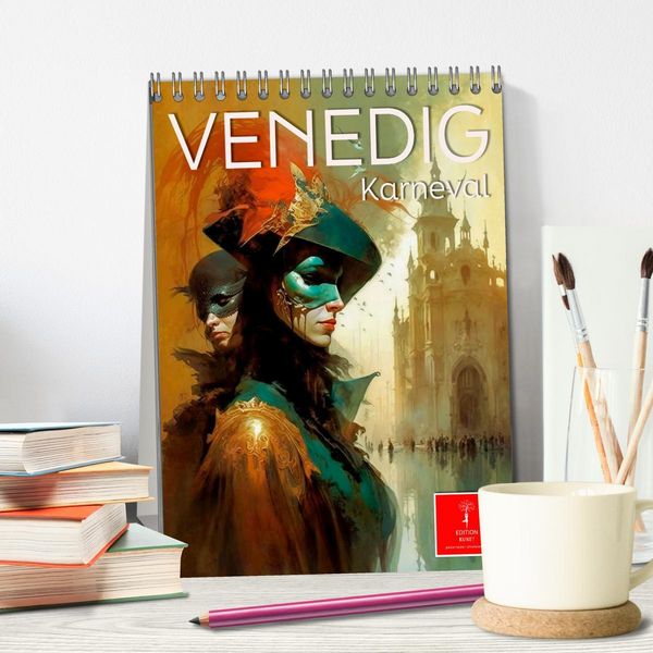Produktbild: Venedig Karneval (Tischkalender 2026 DIN A5 hoch), CALVENDO Monatskalender