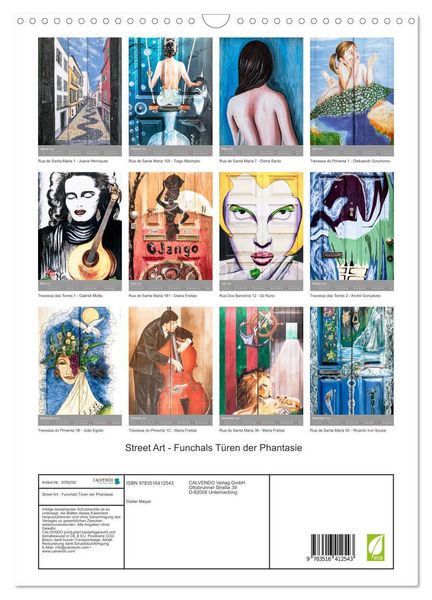 Produktbild: Street Art - Funchals T&uuml;ren der Phantasie (Wandkalender 2026 DIN A3 hoch), CALVENDO Monatskalender