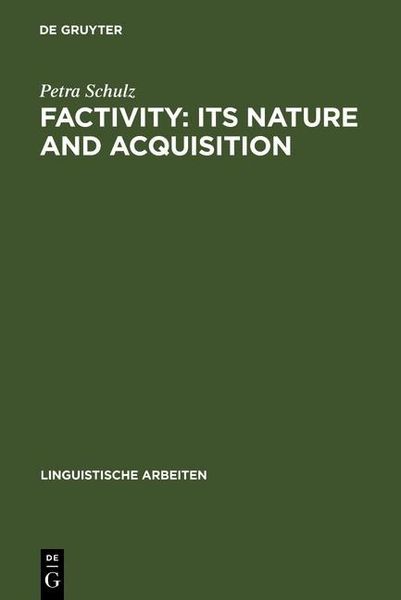 Produktbild: Factivity: Its Nature and Acquisition