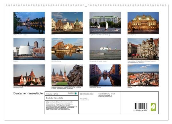 Produktbild: Deutsche Hansest&auml;dte (hochwertiger Premium Wandkalender 2027 DIN A2 quer), Kunstdruck in Hochglanz