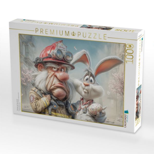 Produktbild: CALVENDO Puzzle Tat&uuml;tata, der Hase ist da! | 1000 Teile Lege-Gr&ouml;&szlig;e 64x48cm Foto-Puzzle f&uuml;r gl&uuml;ckliche Stunden