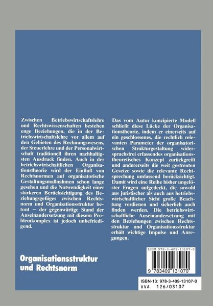 Produktbild: Organisationsstruktur und Rechtsnorm