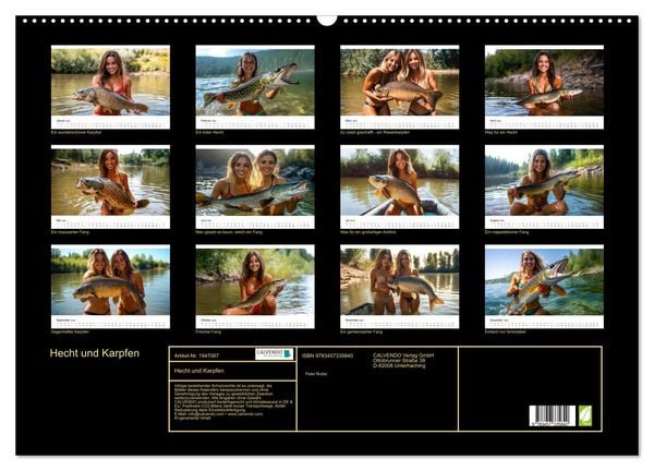 Produktbild: Hecht und Karpfen (Wandkalender 2026 DIN A2 quer), CALVENDO Monatskalender