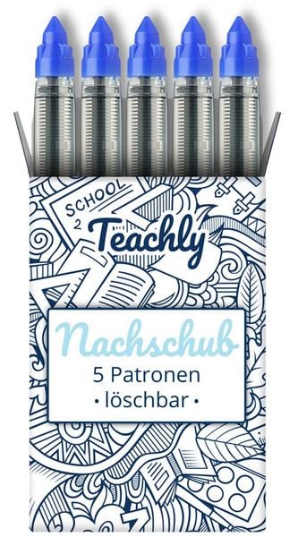 Produktbild: Teachly Nachschub Patrone 5er Set, Blau l&ouml;schbar