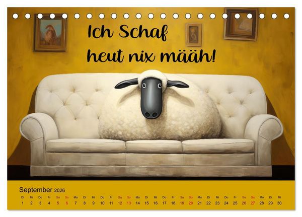 Produktbild: Schafspr&uuml;che (Tischkalender 2026 DIN A5 quer), CALVENDO Monatskalender