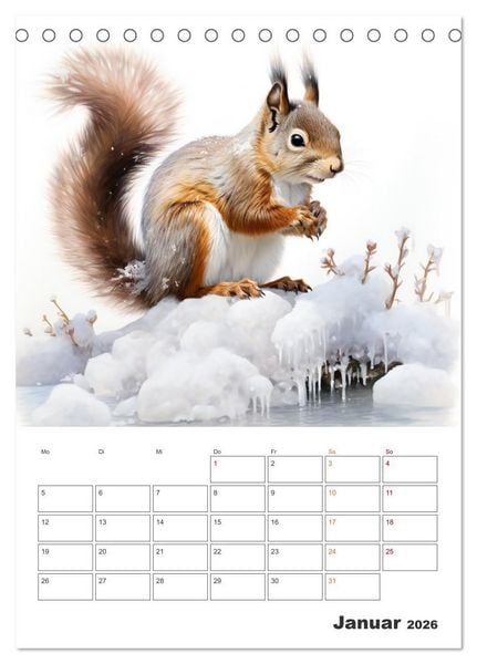 Produktbild: Unsere Tiere des Waldes (Tischkalender 2026 DIN A5 hoch), CALVENDO Monatskalender