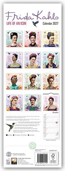 Produktbild: Frida Kahlo &ndash; Life of an Icon &ndash; Slimline-Kalender 2027 &ndash; Original Flame Tree Publishing-Kalender Slimeline [Kalender]