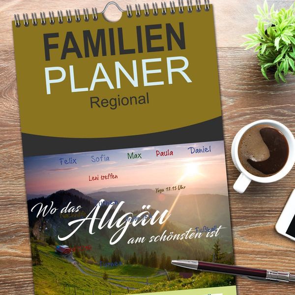 Produktbild: Familienplaner 2026 - Wo das Allg&auml;u am sch&ouml;nsten ist mit 5 Spalten (Wandkalender, 21 x 45 cm) CALVENDO