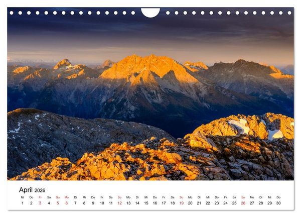 Produktbild: Berchtesgadener Berge im Licht (Wandkalender 2026 DIN A4 quer), CALVENDO Monatskalender