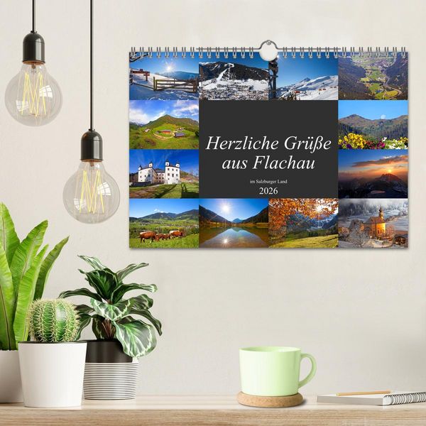 Produktbild: Herzliche Gr&uuml;&szlig;e aus Flachau (Wandkalender 2026 DIN A4 quer), CALVENDO Monatskalender