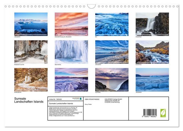 Produktbild: Surreale Landschaften Islands (Wandkalender 2026 DIN A3 quer), CALVENDO Monatskalender