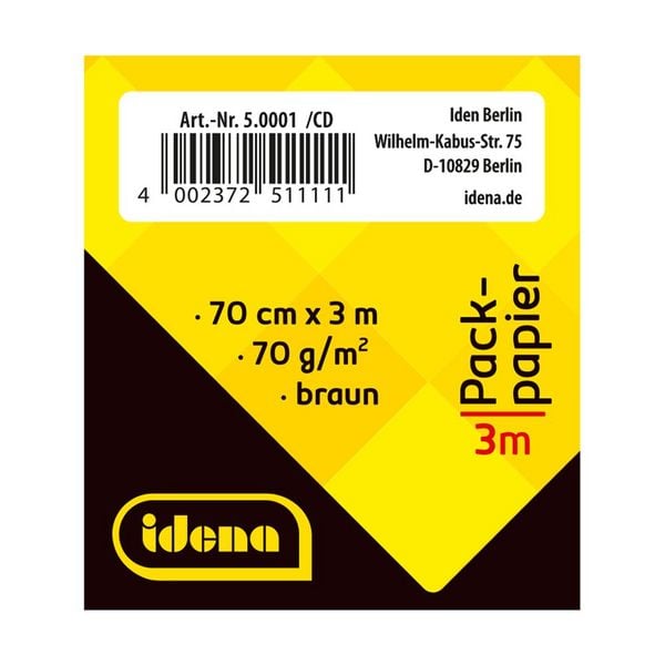 Produktbild: Idena Packpapier Rolle braun 70x300cm