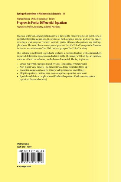 Produktbild: Progress in Partial Differential Equations