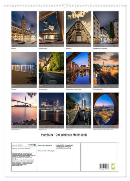 Produktbild: Hamburg - Die sch&ouml;nste Hafenstadt (Wandkalender 2026 DIN A2 hoch), CALVENDO Monatskalender
