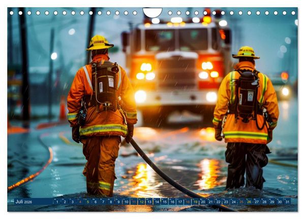 Produktbild: Im Bann der Rettung - Feuerwehr (Wandkalender 2026 DIN A4 quer), CALVENDO Monatskalender