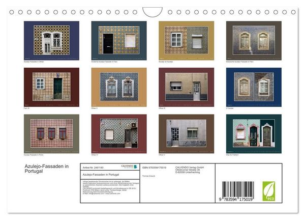 Produktbild: Azulejo-Fassaden in Portugal (Wandkalender 2027 DIN A4 quer), CALVENDO Monatskalender