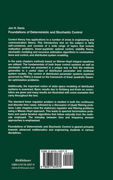 Produktbild: Foundations of Deterministic and Stochastic Control