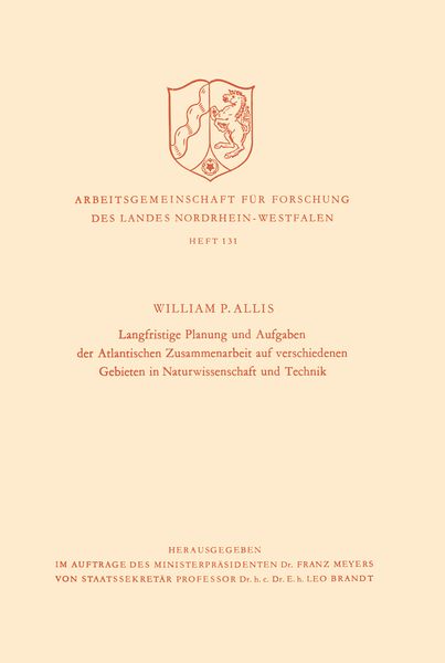 Produktbild: Langfristige Planung und Aufgaben der Atlantischen Zusammenarbeit auf verschiedenen Gebieten in Naturwissenschaft und Technik