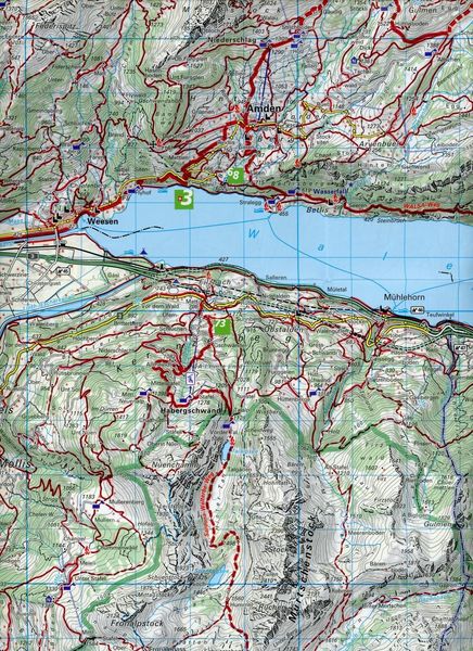 Produktbild: Walensee - Toggenburg Ost 15 Wanderkarte 1:40 000 matt laminiert