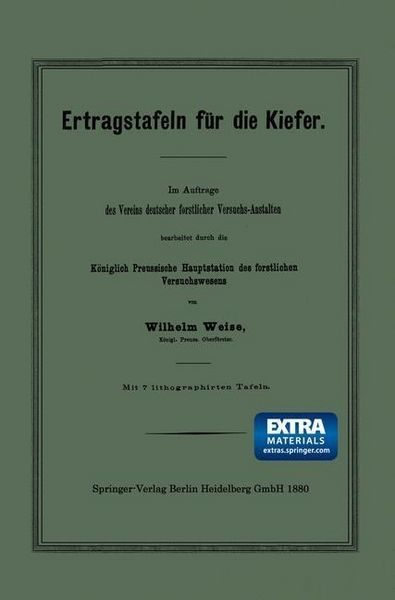 Produktbild: Ertragstafeln f&uuml;r die Kiefer