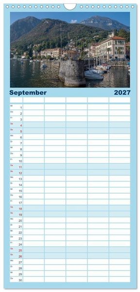 Produktbild: Familienplaner 2027 - Como und der Comer See mit 5 Spalten (Wandkalender, 21 x 45 cm) CALVENDO