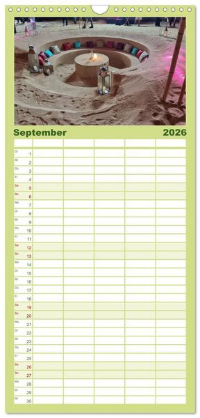 Produktbild: Familienplaner 2026 - Bali - G&ouml;tterinsel mit 5 Spalten (Wandkalender, 21 x 45 cm) CALVENDO