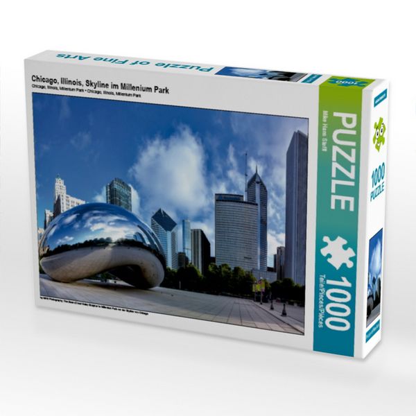 Produktbild: CALVENDO Puzzle Chicago, Illinois, Skyline im Millenium Park 1000 Teile Puzzle quer | 1000 Teile Lege-Gr&ouml;&szlig;e 64 &times; 48 cm Foto-Puzzle f&uuml;r gl&uuml;ckliche Stunden