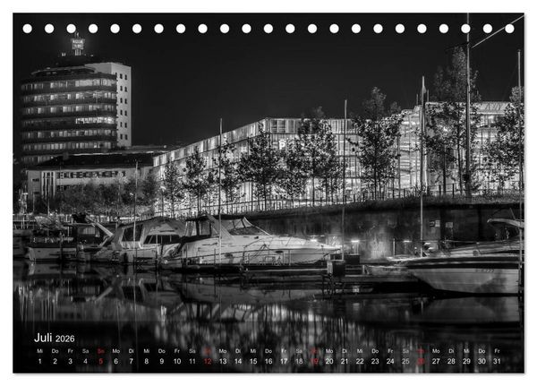 Produktbild: Heilbronn bei Nacht (Tischkalender 2026 DIN A5 quer), CALVENDO Monatskalender